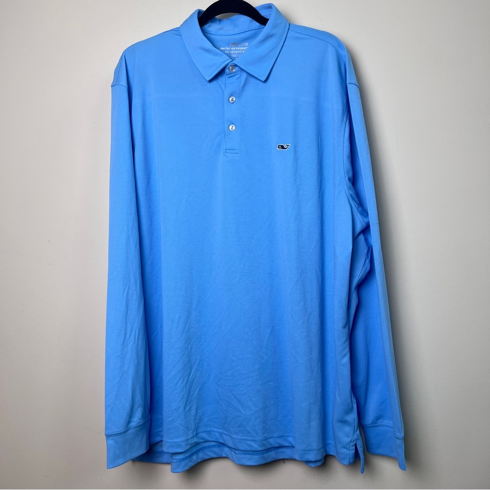 Vineyard Vines Sky Blue Long Sleeve Polo